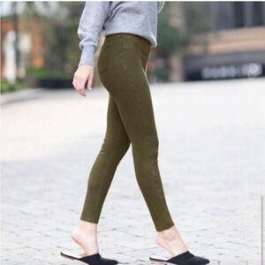 SPANX Ankle Olive Green Jeanish Denim Jeans Size Medium